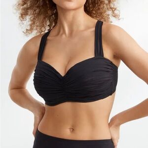Bleu Rod Beattie Black Ruched Bikini Top